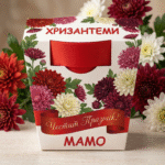 Подаръчен комплект с Хризантема – символ на дълголетие, уважение и хармония
